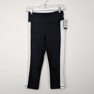Ideology Leggings Womens XS White Black Capri Pull On Activewear NWT